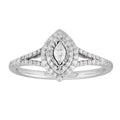 .33 CT Diamond Marquise Engagement Ring in 10K White Gold, Size 7 C6550