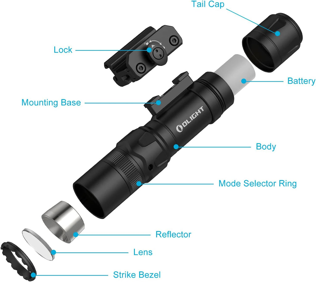 1000 Lumens Rechargeable Tactical Flashlight with Green Beam and White LED Combo M37644