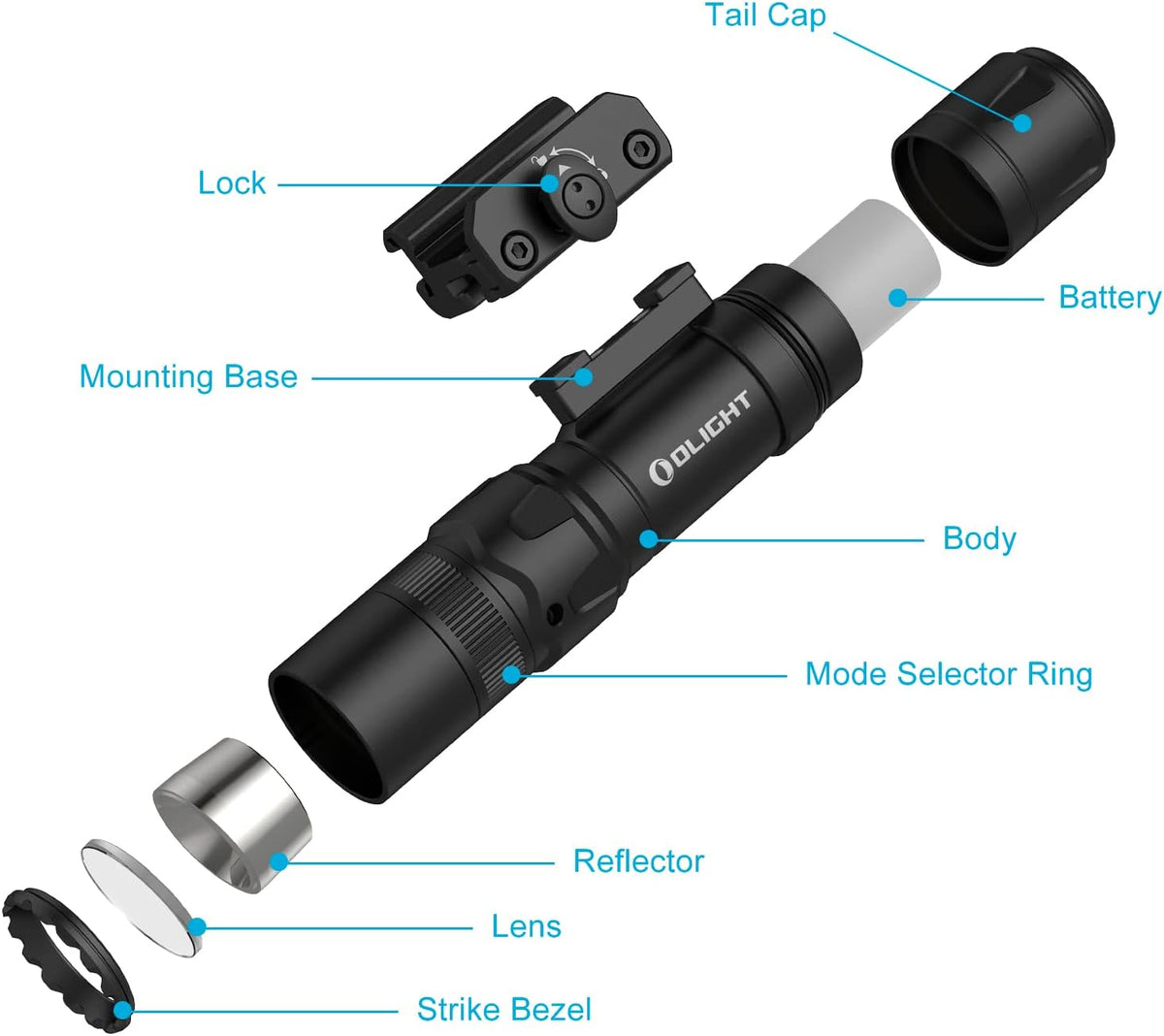 1000 Lumens Rechargeable Tactical Flashlight with Green Beam and White LED Combo M37644