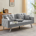 Grey Linen Convertible Sofa Bed H74019