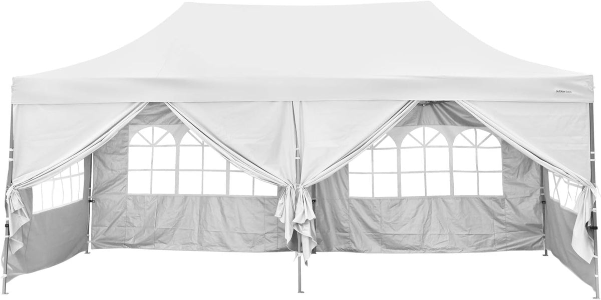 10x20 Ft Pop up Canopy Tent with Sidewalls and Windows Red Z787135