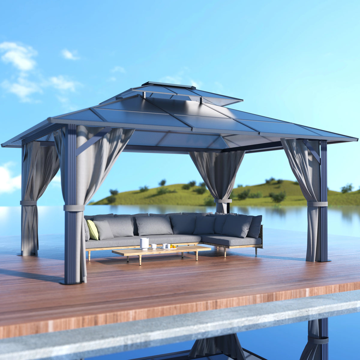 12'x10' Hardtop Aluminum Gazebo J57758