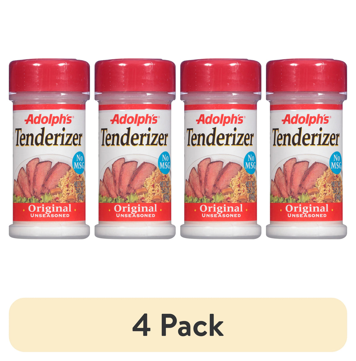(4 pack) Unseasoned Tenderizer, 3.5 oz Mixed Spices & Seasonings U988701