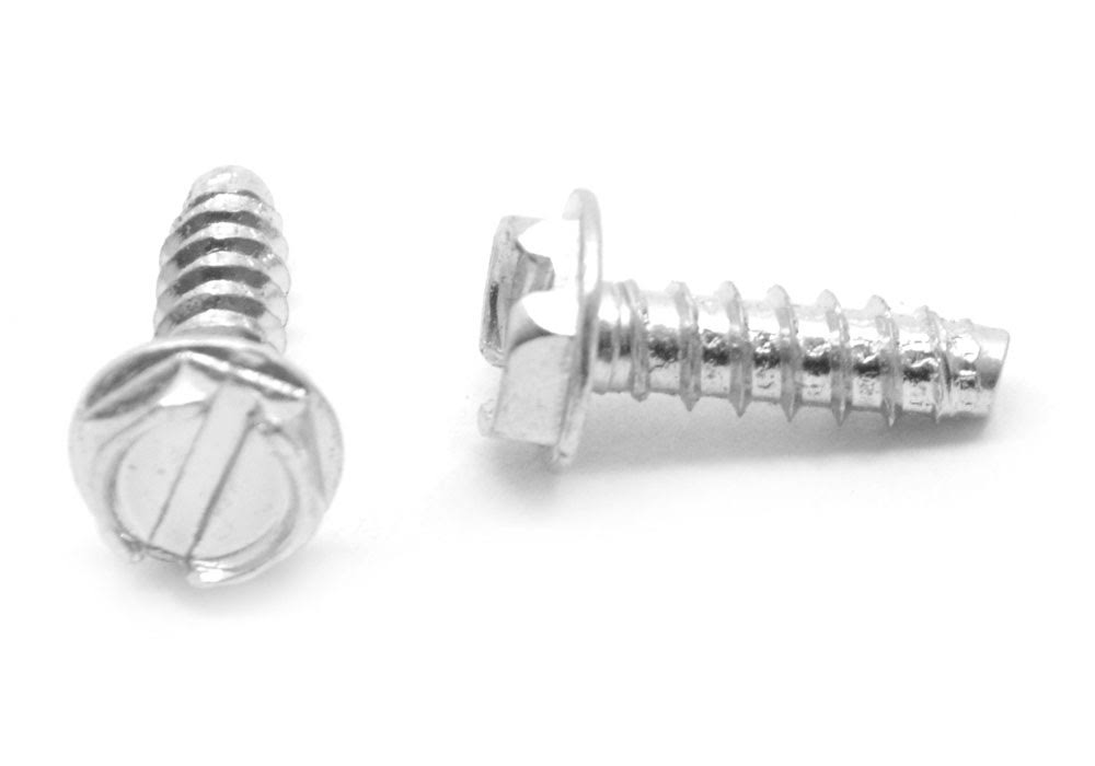 12-14 x 3/4 Sheet Metal Screw Slotted Hex Washer Head Type B Low Carbon Steel Zinc Plated Y337913