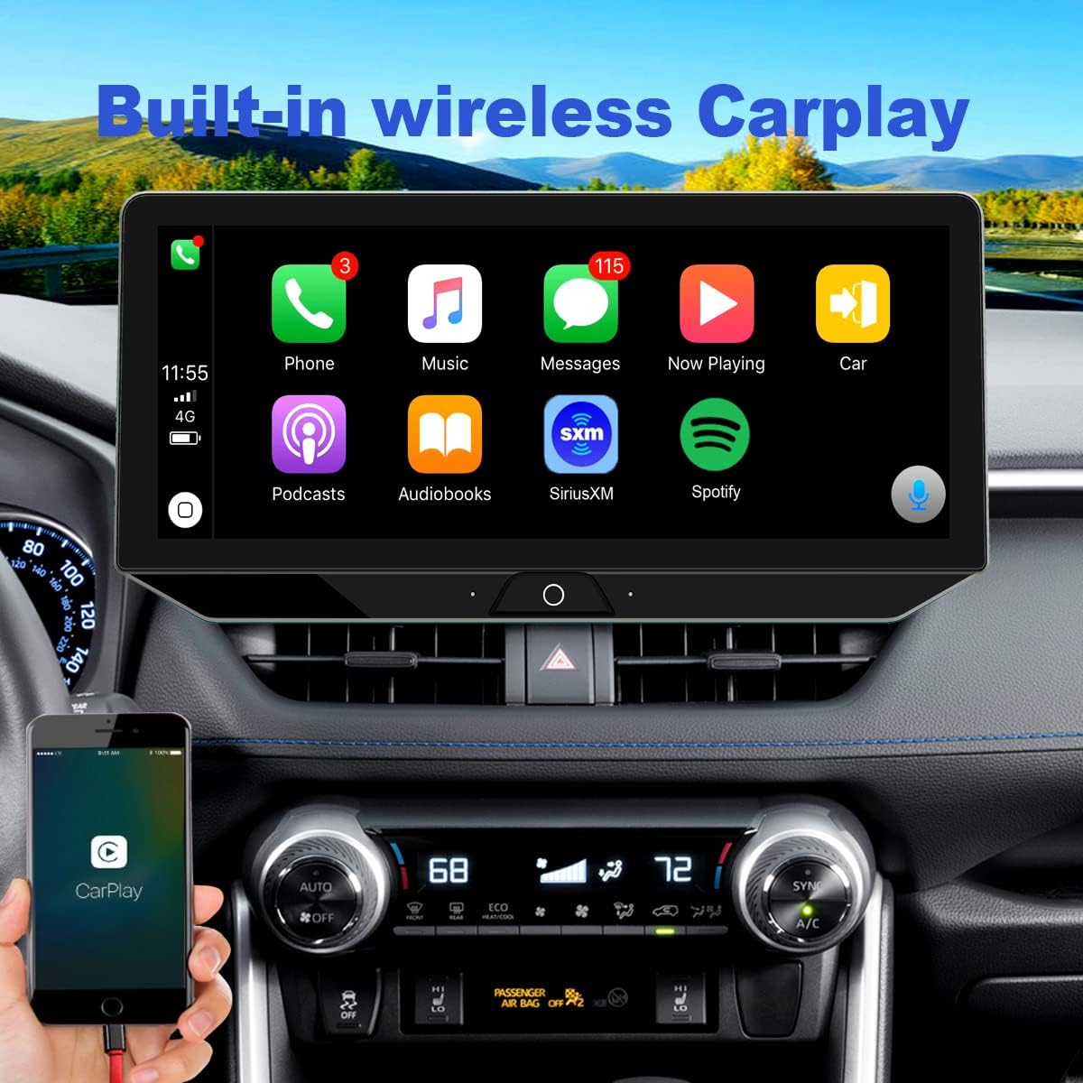 12.3inch Touch Screen Wireless Carplay Android Stereo I5095