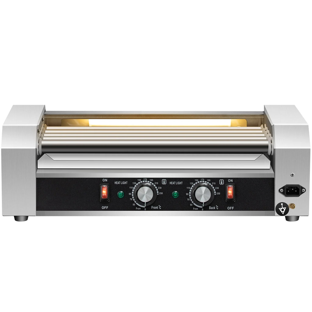 12 Hot Dog 5 Roller Grill Cooker Machine Stainless Steel 750W Q4882
