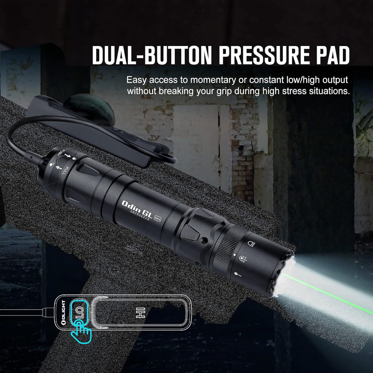 1000 Lumens Rechargeable Tactical Flashlight with Green Beam and White LED Combo M37644