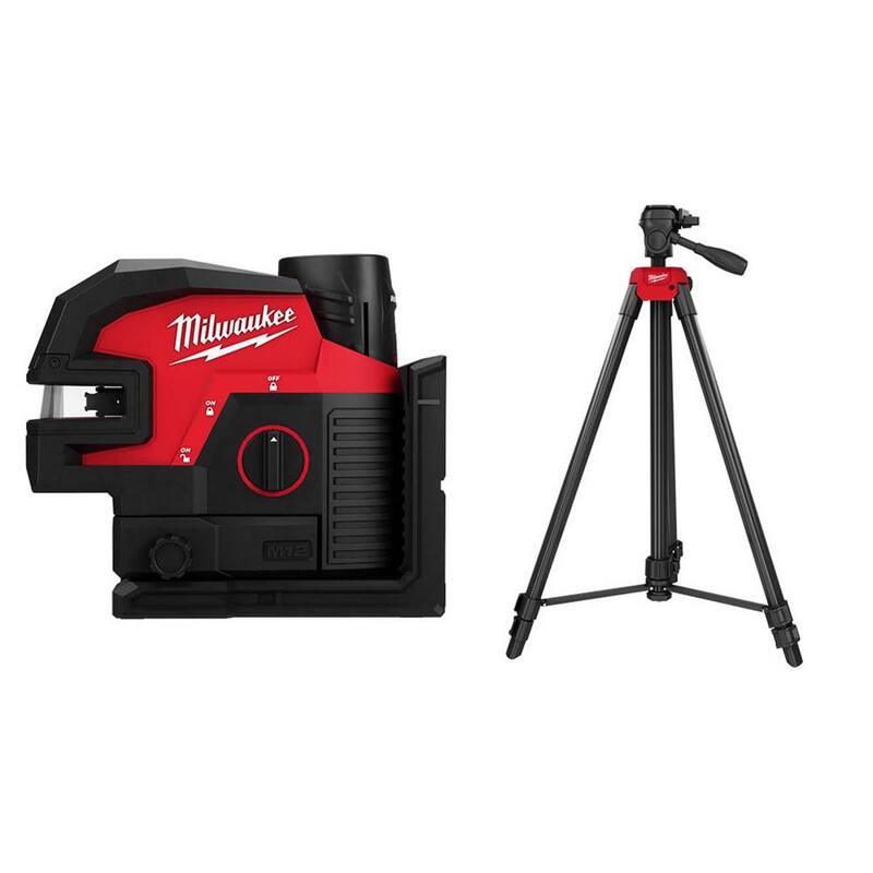 12-Volt Cordless Green Cross Line Laser Kit with Tripod P8666