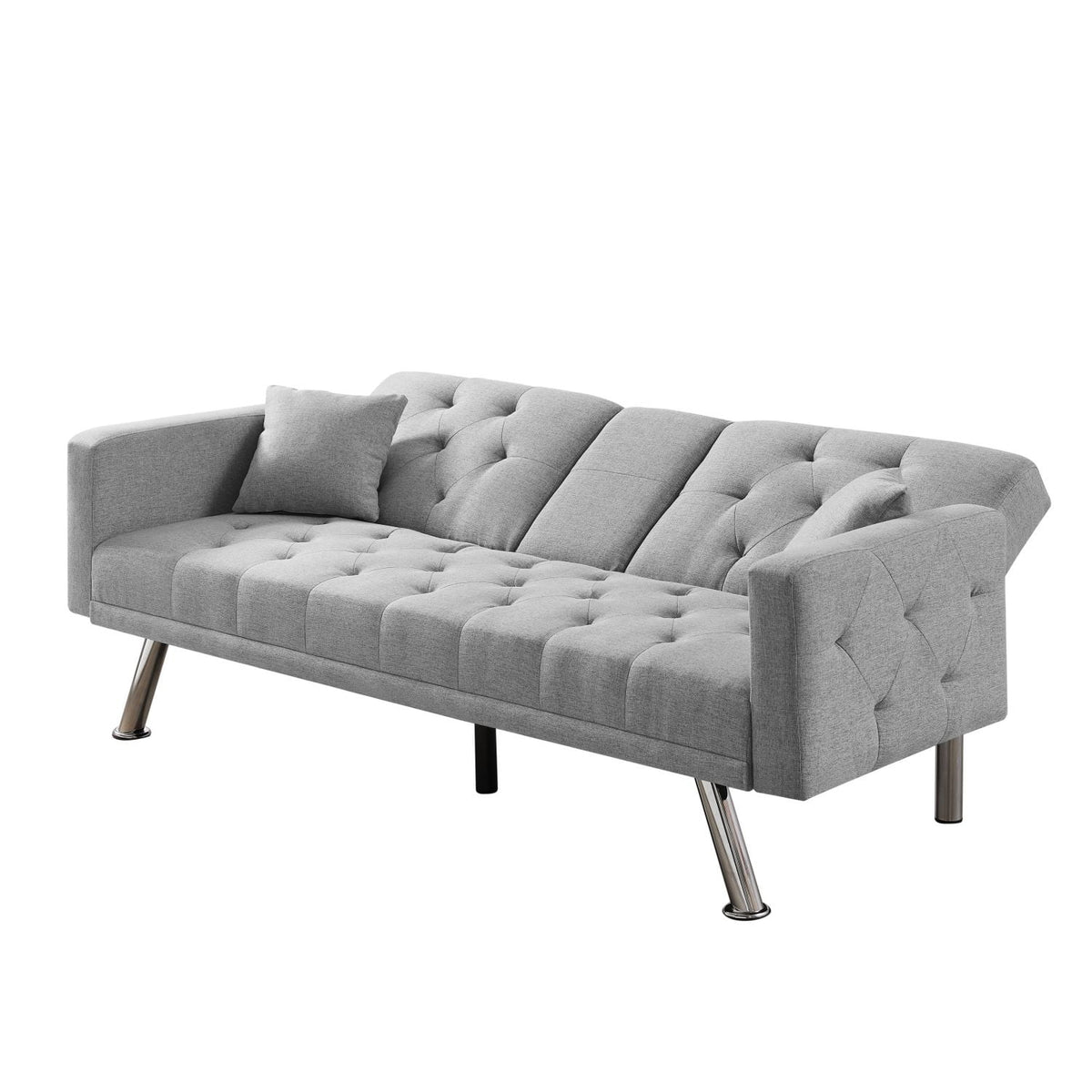 Grey Linen Convertible Sofa Bed H74019