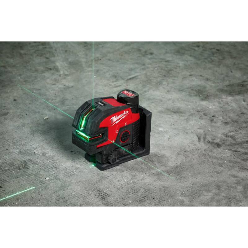 12-Volt Cordless Green Cross Line Laser Kit with Tripod P8666