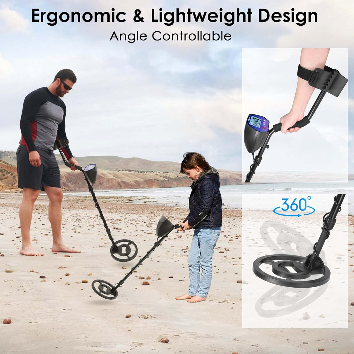 10" Depth Waterproof Metal Detector with LCD Display O409576