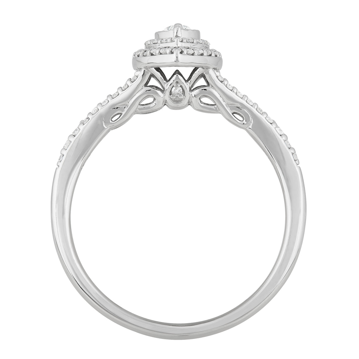 .33 CT Diamond Marquise Engagement Ring in 10K White Gold, Size 7 C6550