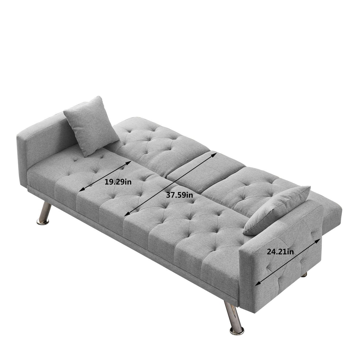 Grey Linen Convertible Sofa Bed H74019