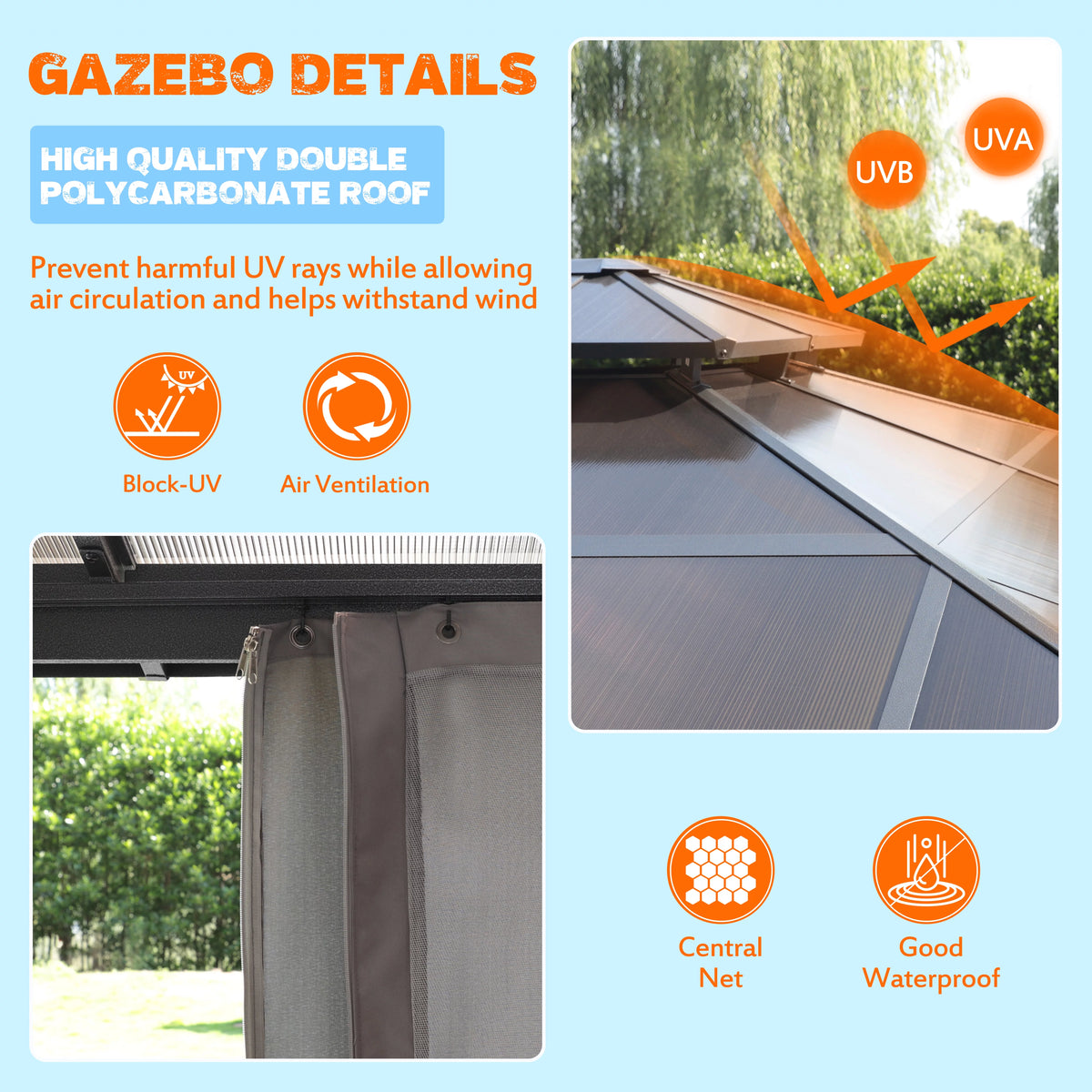 12'x10' Hardtop Aluminum Gazebo J57758