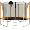 10FT Trampoline with Basketball Hoop, Inflator, and Ladder - Orange G52943