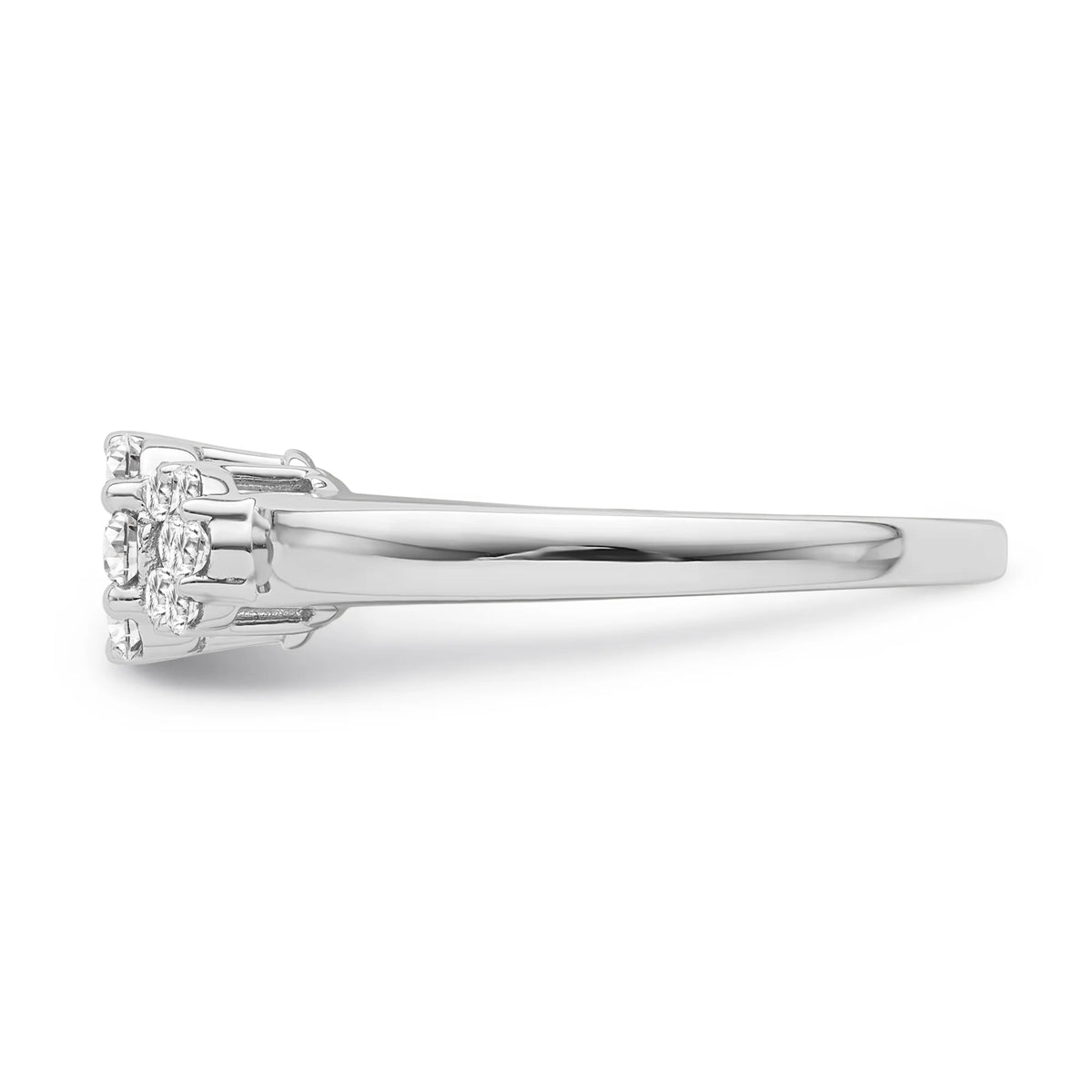 10K White Gold Diamond Cluster Band Ring, Size 8 R3951